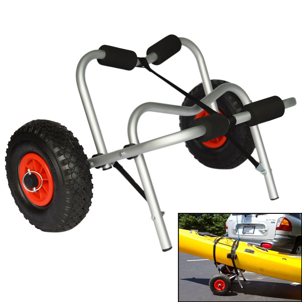 Aluminum Jon Kayak Boat Canoe Gear Dolly Cart Trailer Carrier Trolley